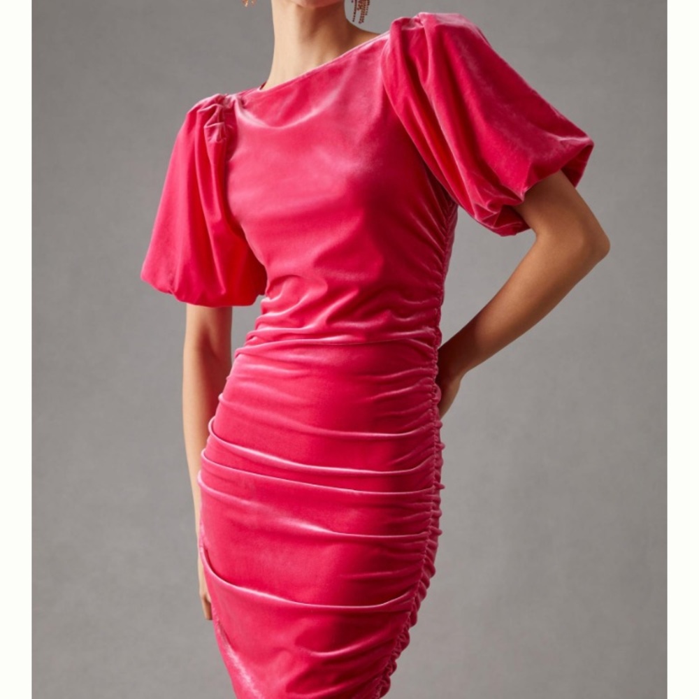 Pink Velvety Ruched Scotch & Soda Cocktail Dress